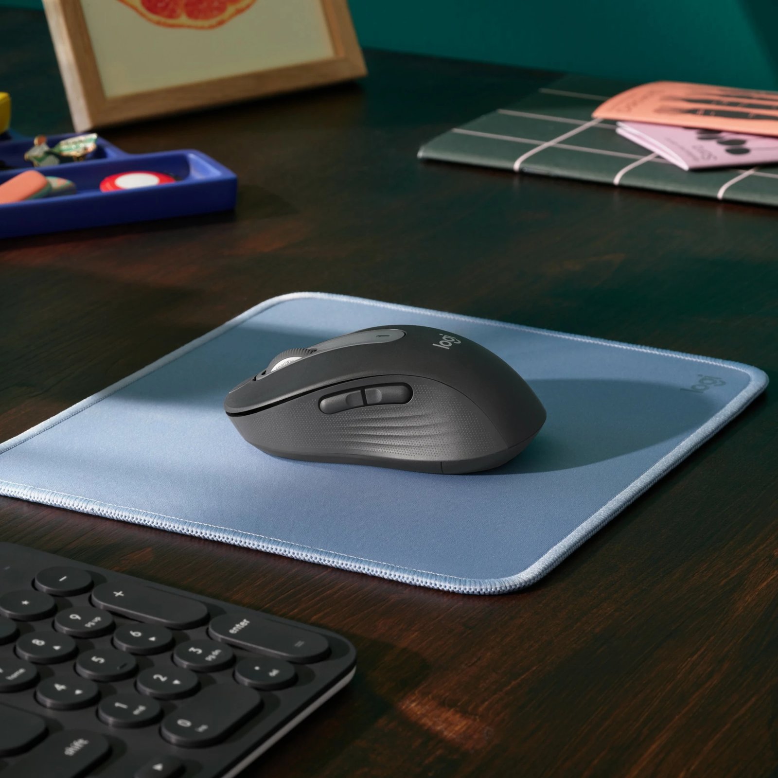 Maus Logitech Signature M650 Wireless, Djathtas, Optik, RF Wireless + Bluetooth, 4000 DPI, Grafit