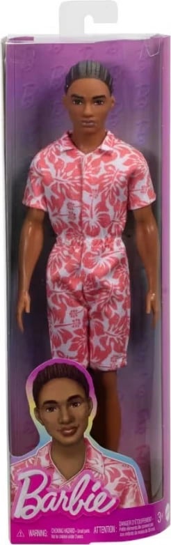 Kukull Ken Barbie Fashionistas Mattel DWK44/HYT99, jumpsuit koral-bardhë
