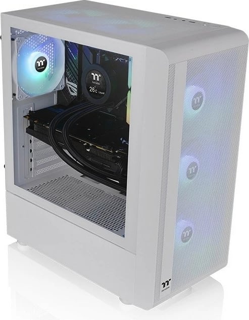 Kasë Thermaltake S200 TG ARGB, Midi Tower, ATX, micro ATX, Mini-ITX, e bardhë