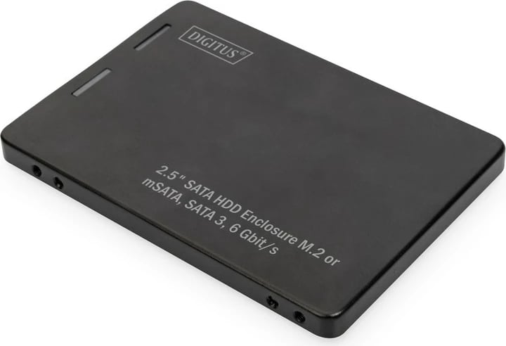 Adapter për SSD Digitus DA-71118, 2.5" SATA, për M.2/mSATA, Alumini, Zi