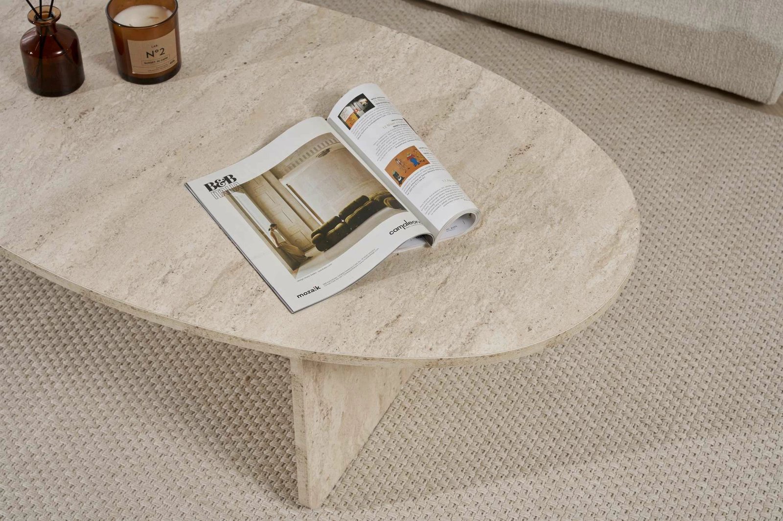 Tavolinë kafeje Nordure, ngjyrë travertin, Orba