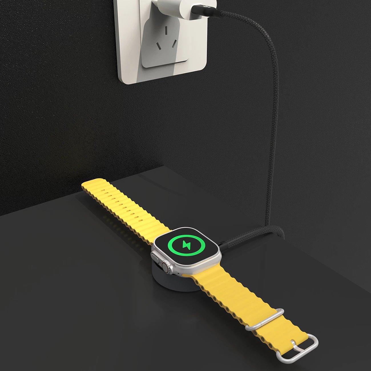 Karikues wireless Dudao A12C për Apple Watch, USB-C, 1.2m, Zi
