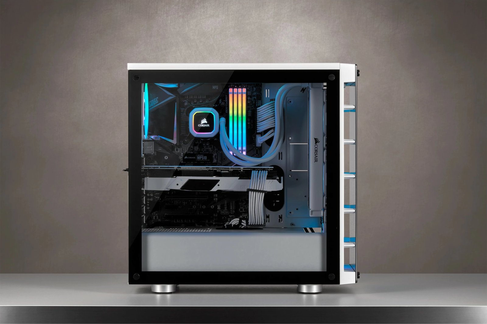 Kasë Corsair Crystal 465X, midi tower, xham i temperuar, RGB, e bardhë