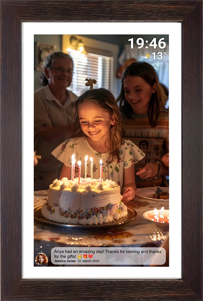 Kornizë digjitale Denver Frameo PFF-1543DW, 15.6", 16 GB, Full HD, Kafe Kornizë digjitale Denver Frameo PFF-1543DW, 15.6", 16 GB, Full HD, Kafe