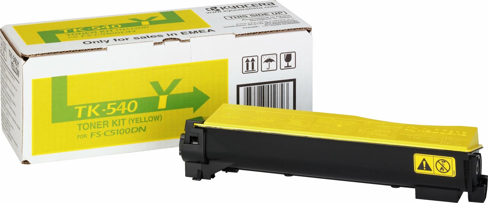 Toner Kyocera TK-540Y ORINK, për printer, 4000 faqe, Verdhë