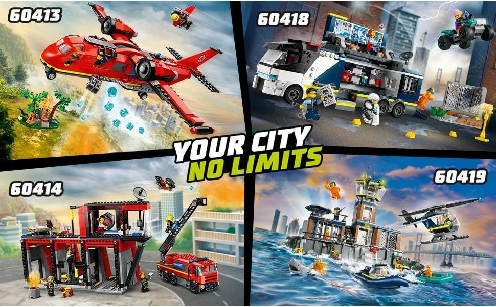 Set ndërtimi LEGO City 60414, stacion zjarri me kamion, 843 pjesë, shumëngjyrësh Set ndërtimi LEGO City 60414, stacion zjarri me kamion, 843 pjesë, shumëngjyrësh
