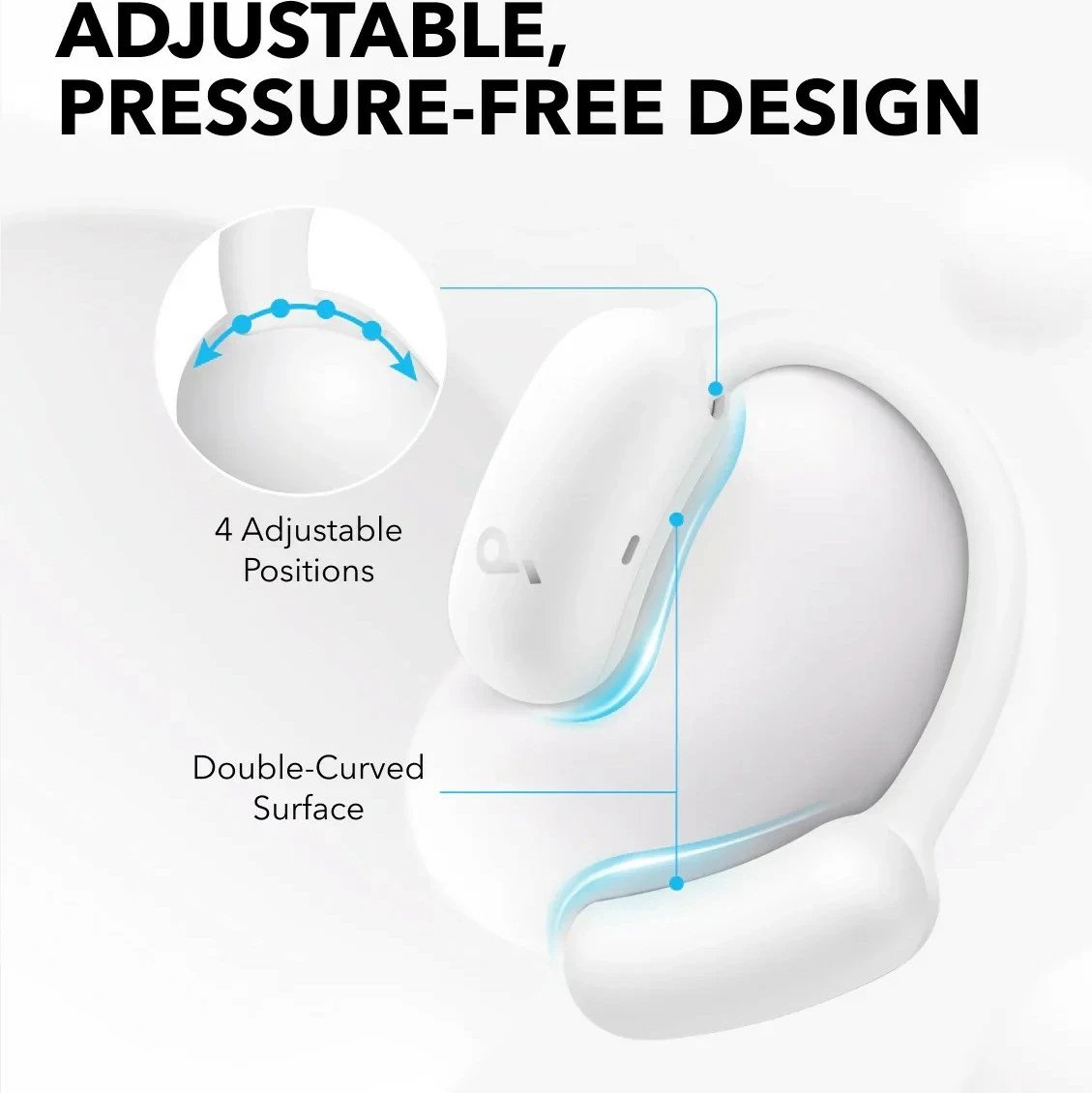 Kufje wireless Anker Soundcore Aero Fit 2, Bluetooth, të bardha