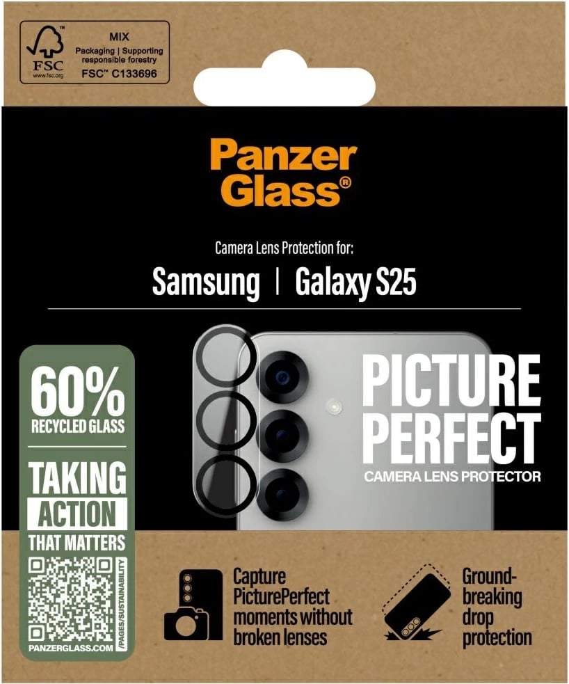 Mbrojtës lentash PanzerGlass për Samsung Galaxy S25, për kamera