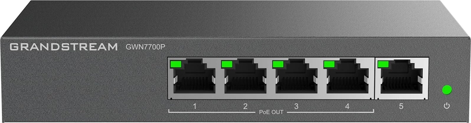 Switch Grandstream GWN 7700P, 5xGbE, 4xPOE, i zi