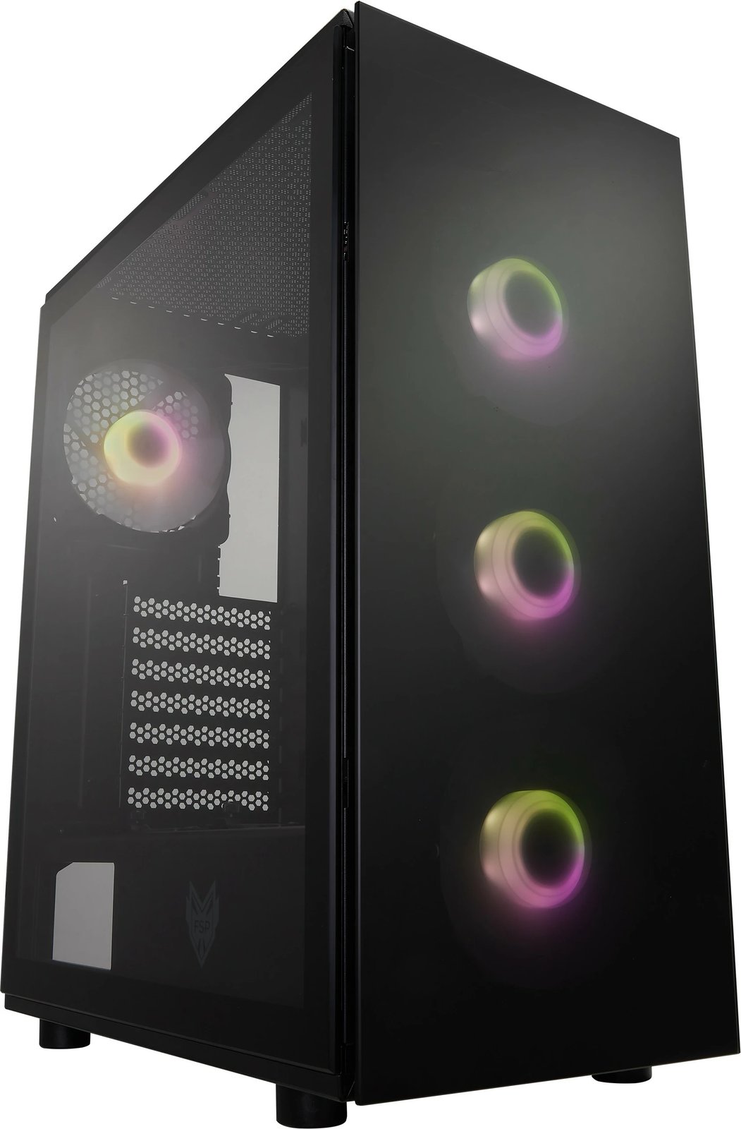 Kasë FSP CMT340 Plus, mid tower, xham i temperuar, 4x120mm fan, ARGB, e zezë