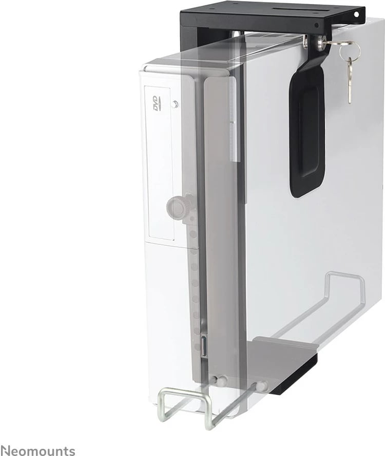 Mbajtës kase Newstar CPU-D075BLACK/LK, çelik, i zi, me kyç, rregullim 200-360mm, 10kg