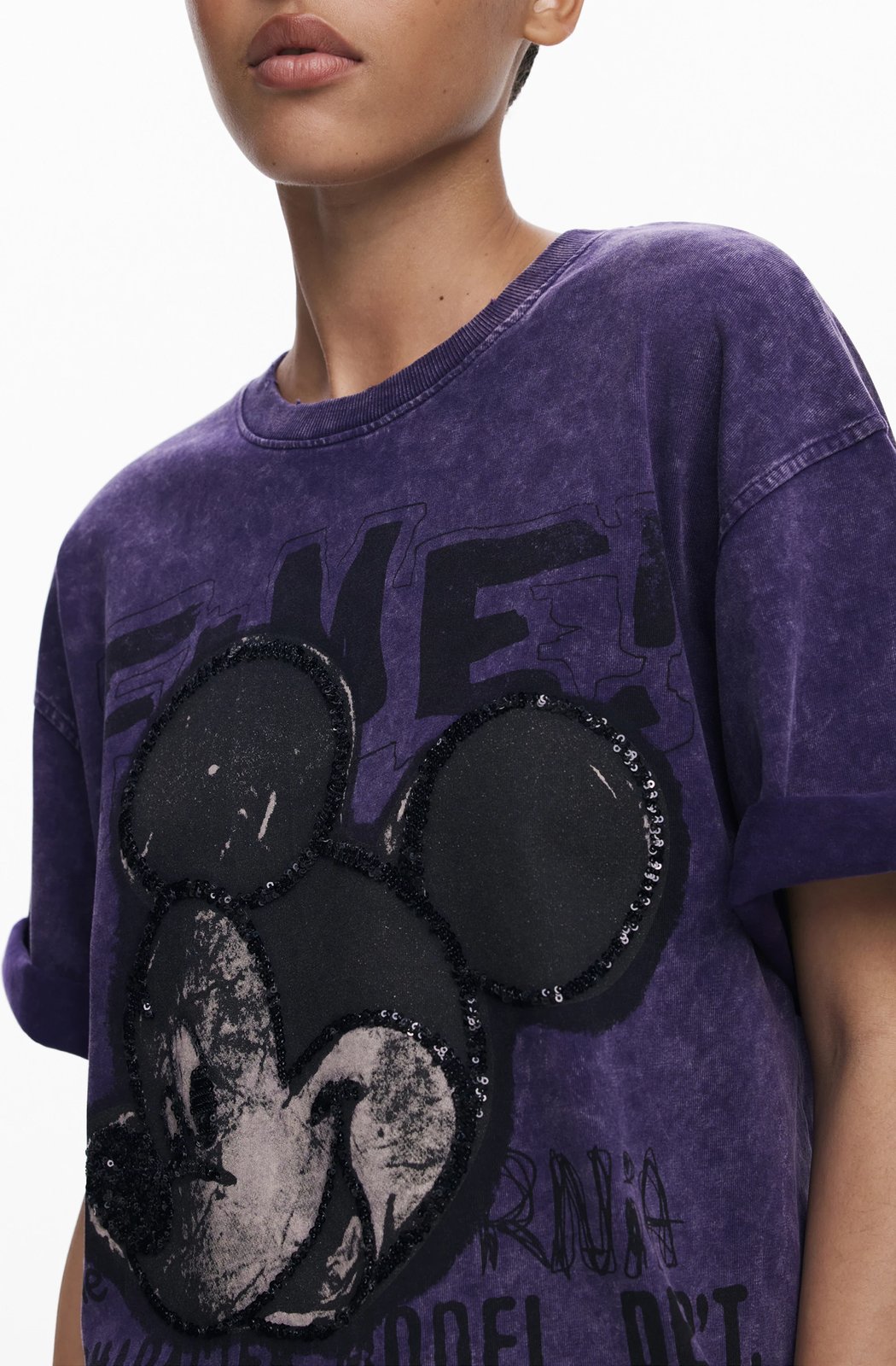Maicë Desigual Fugaz Mickey femra, e purpurt