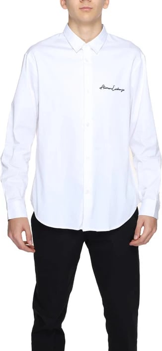 Këmishë për meshkuj Armani Exchange, e bardhë