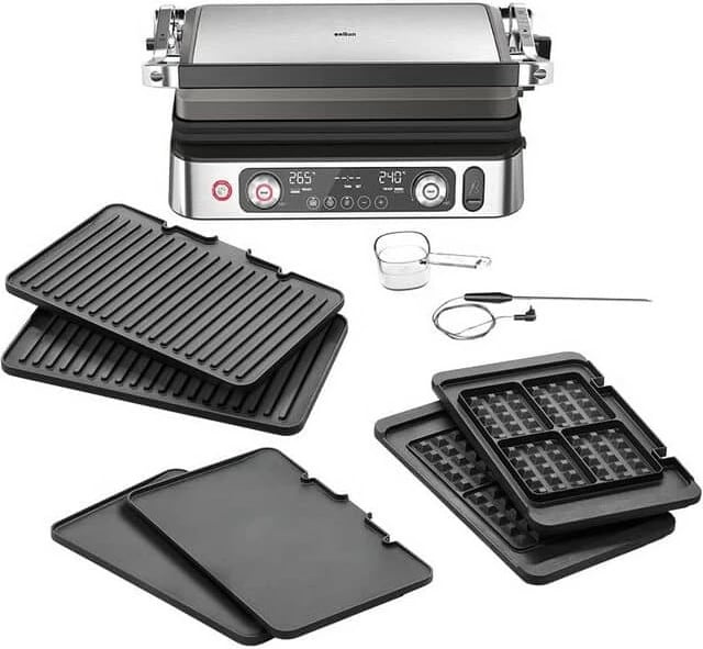 Grill elektrik Braun 0X17900008, 2200W, pllaka të ndërrueshme, termoprobë, çelik inox