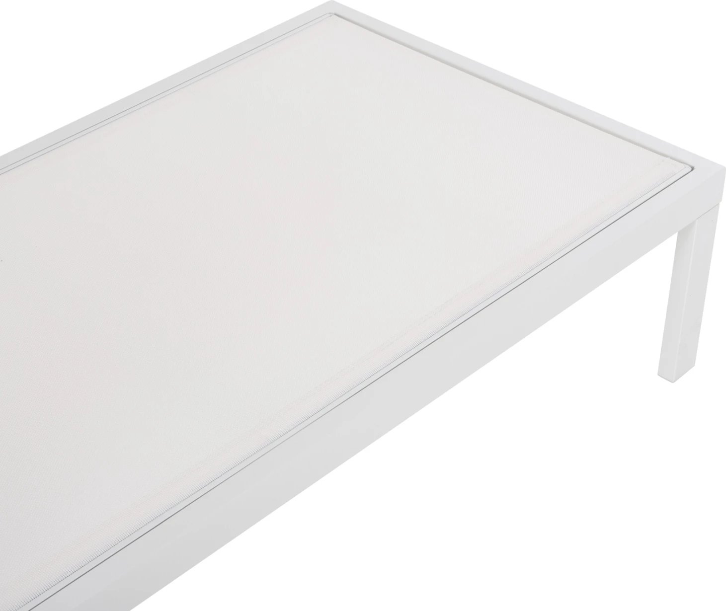 Shezlong alumini THATCHER, kornizë bardhë & tekstilene, 196,5x64,5x92H cm