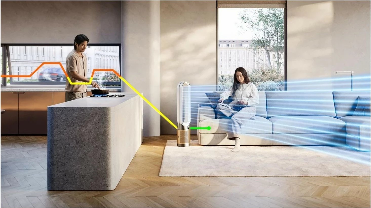 Purifikator ajri Dyson Purifier Cool PC2 De-NOx, smart, ngjyrë ari