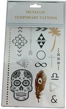 Tatuazhe të përkohshme metalike NEXT "Skull" 20x15cm
