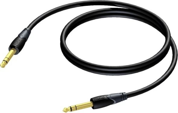 Kabllo audio stereo PROCAB CLA610/3, 3m, 6.3mm jack mashkull-mashkull, e zezë