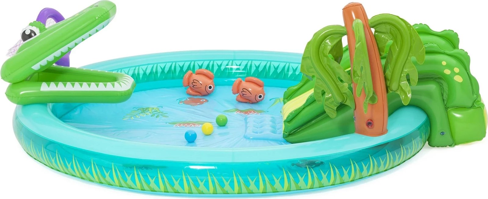 Qendër loje uji e fryrë për fëmijë Bestway Crocodile Cove, 2.24m x 1.81m x 72cm, shumëngjyrëshe Qendër loje uji e fryrë për fëmijë Bestway Crocodile Cove, 2.24m x 1.81m x 72cm, shumëngjyrëshe
