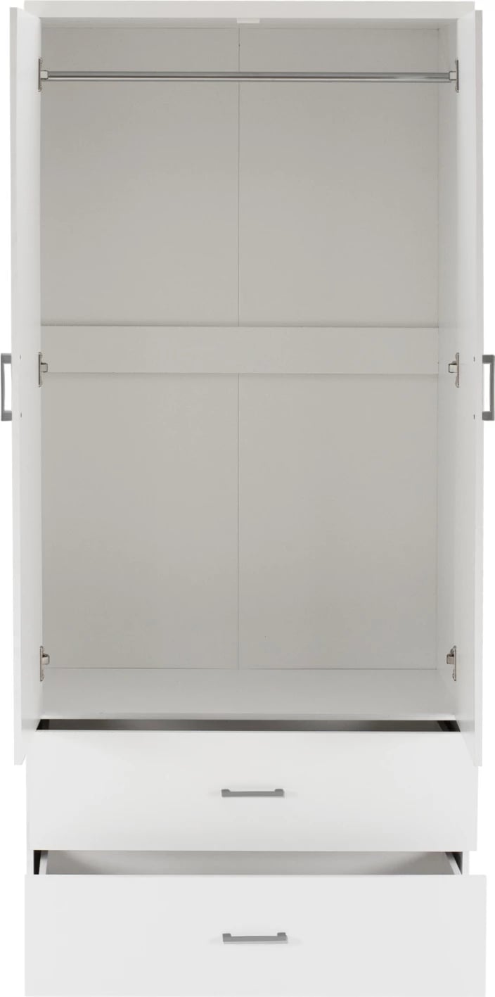 Dollap me 2 dyer dhe 2 sirtarë FH338.05 i bardhë 80x42,5x180,5 cm