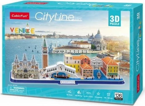 Puzzle 3D Cubic Fun City Line Venice, 126 pjesë