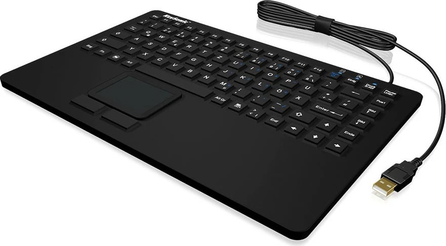 Tastierë industriale KeySonic KSK-5230IN, mini, USB, me touchpad, IP68, e zezë