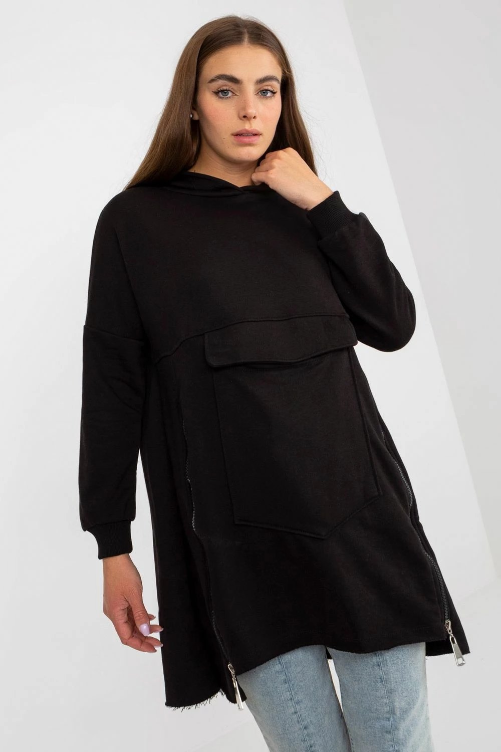 Bluzë me kapuç Fancy 172556, e zezë