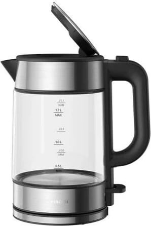 Ibrik elektrik XIAOMI 48366, 1.7L, xham borosilikat, 2200W, e zezë/inox/transparente
