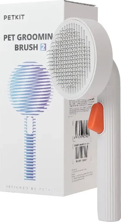 Furçë krehjeje Petkit Grooming 2 për qen dhe mace, e bardhë