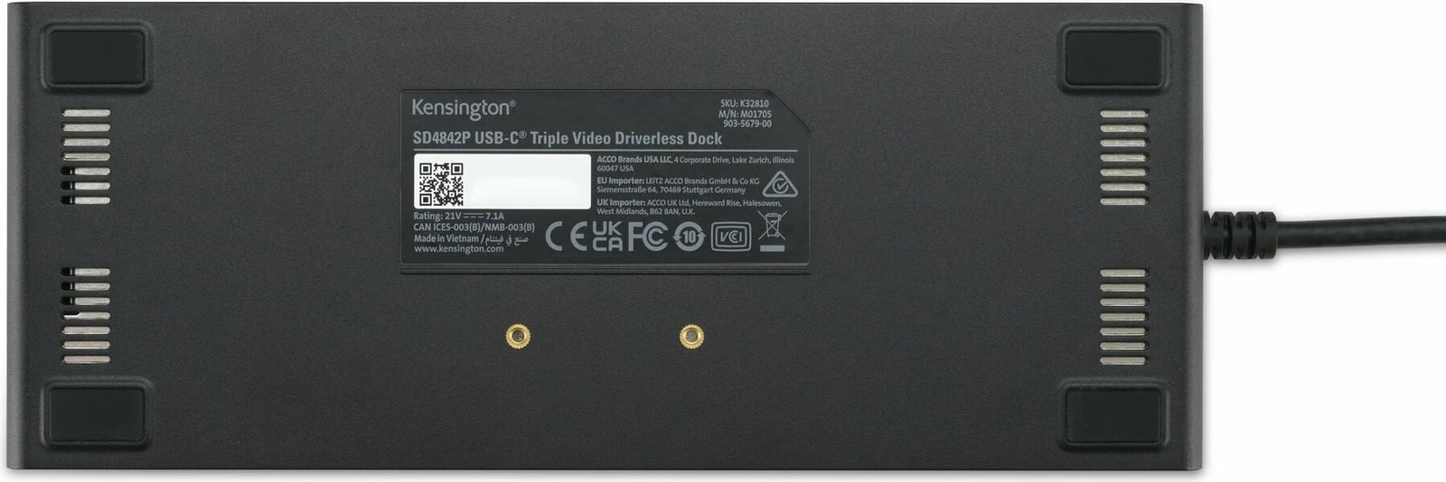 Docking station Kensington SD4842P EQ, USB-C, 100W, e zezë