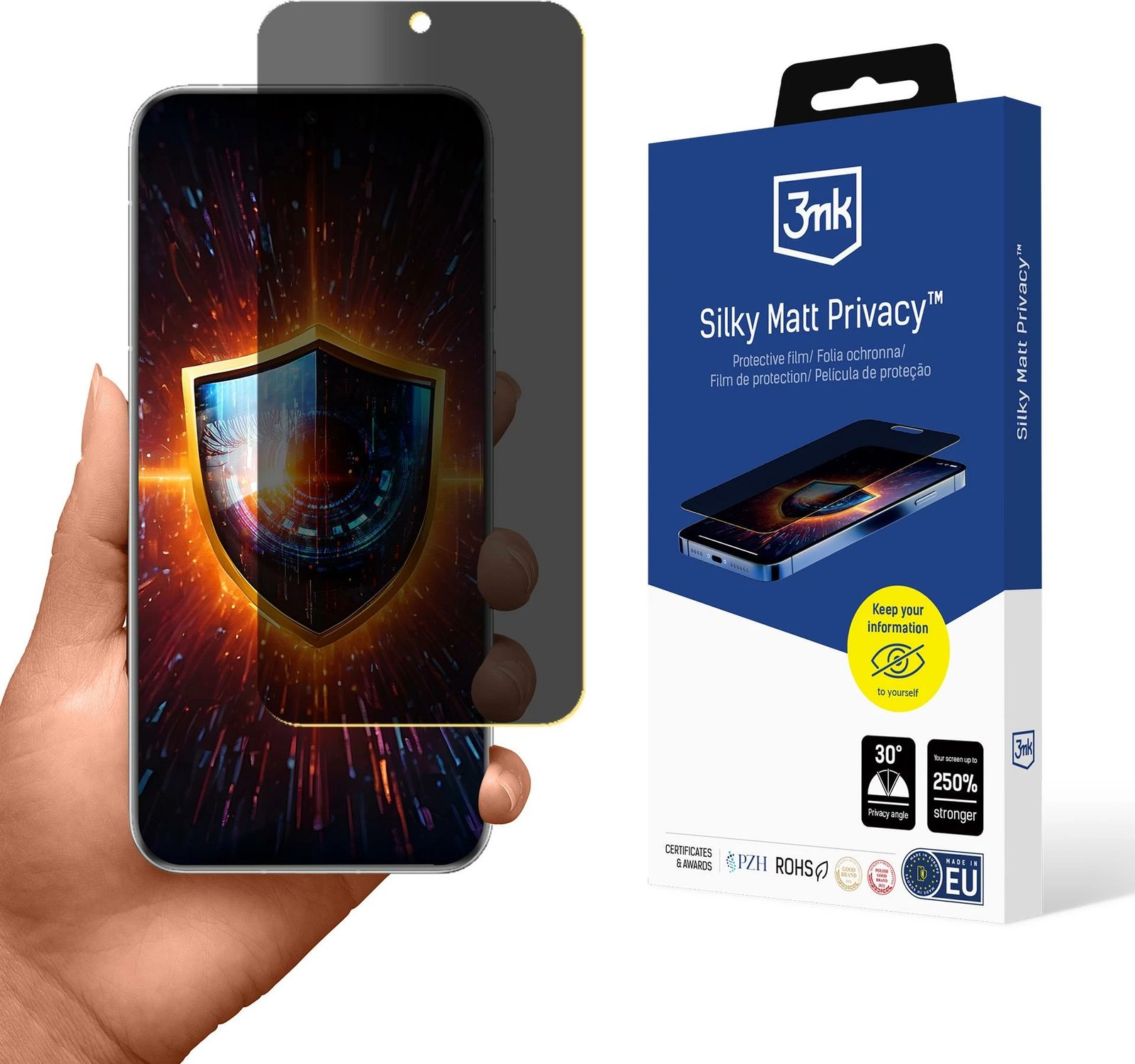 Mbrojtës ekrani privatësie 3mk Silky Matt Privacy për Huawei Pura 70 Pro, Mat