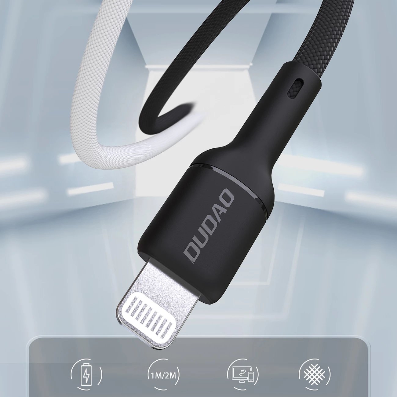 Kabllo Dudao L9X, USB-C në Lightning, 1m, 30W, e zezë