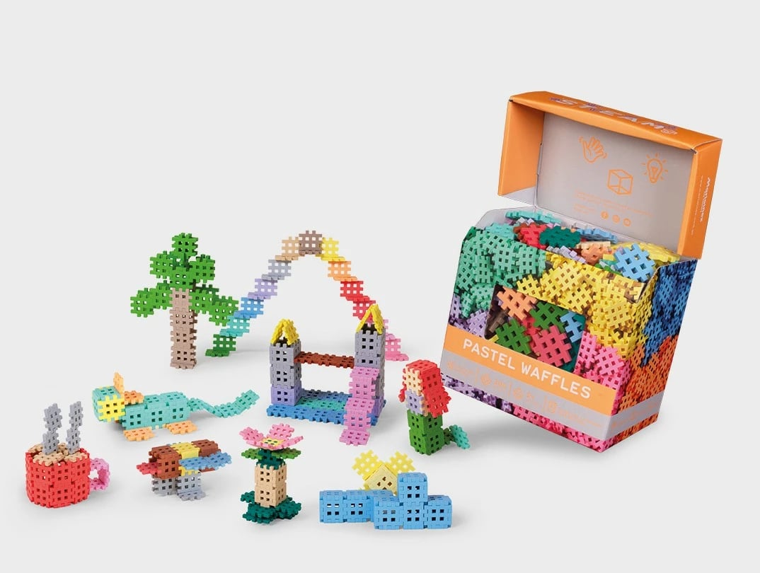 Blloqe ndërtimi Marioinex Waffle Mini Pastel, 300 pjesë, plastikë, shumëngjyrëshe, set