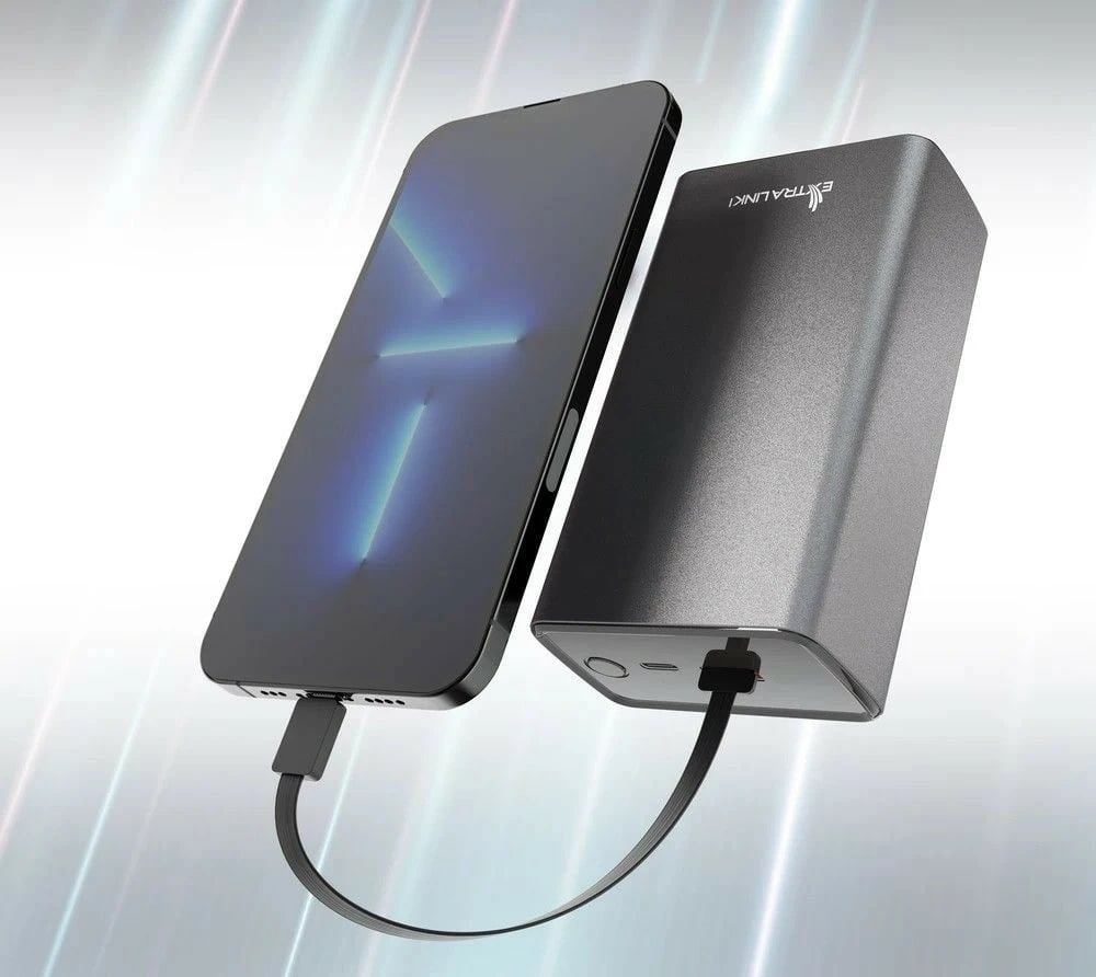 Powerbank Extralink EPB-127, 30000 mAh, 65W, USB Type-C, Zi/Gri