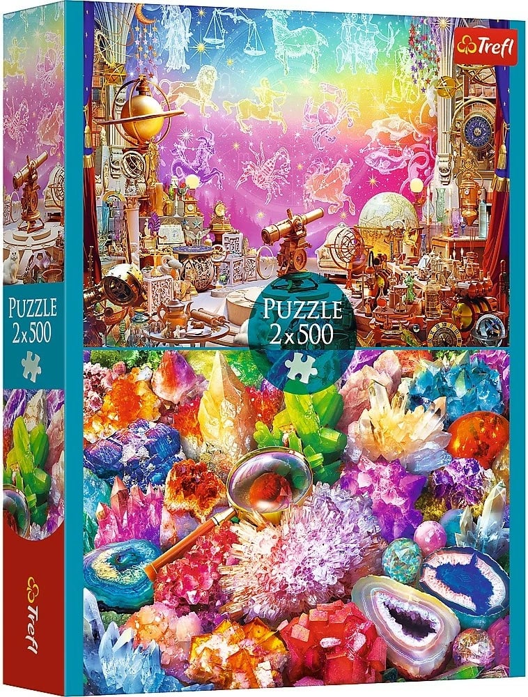 Puzzle Trefl 2x500 pjesë Space and Crystals set