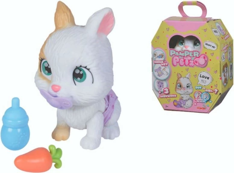 Figurinë lodër Pamper Petz Bunny, Simba, 15 cm, set me 3 surpriza