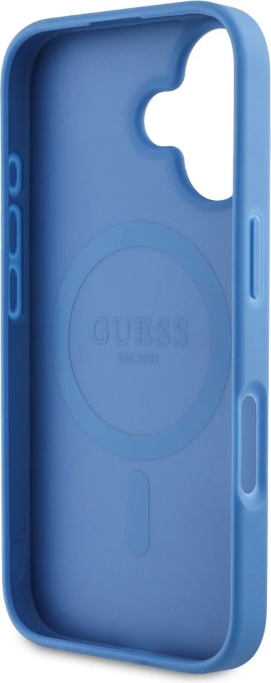 Mbështjellës Guess 4G Circle Classic Logo MagSafe për iPhone 16, Kaltër