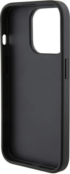 Mbështjellës Ferrari Grip Stand Metal Logo për iPhone 15 Pro, i zi