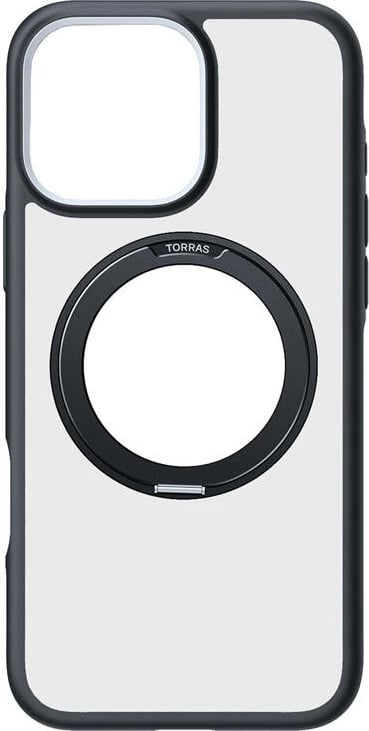 Mbështjellës Torras Ostand R Fusion për iPhone 16 Pro, i zi