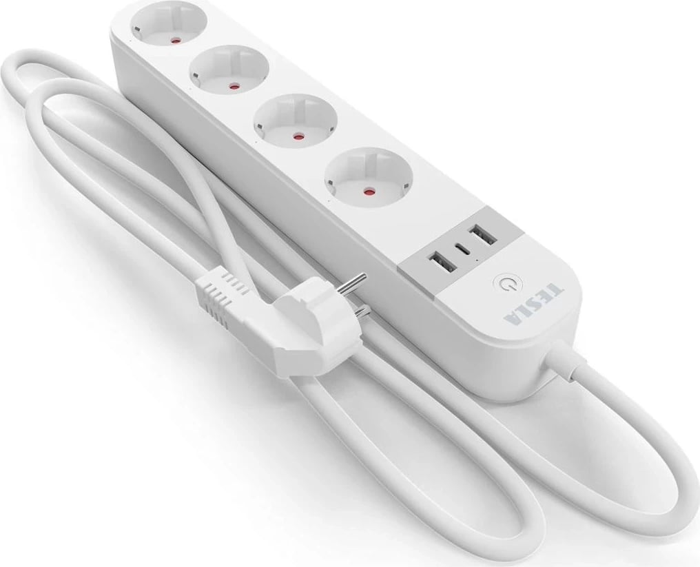 Priza inteligjente Tesla TSL-SPL-SPS300, me WiFi, e bardhë