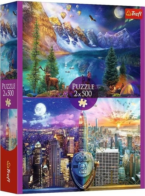 Puzzle Trefl Trip across America 2x500 elemente