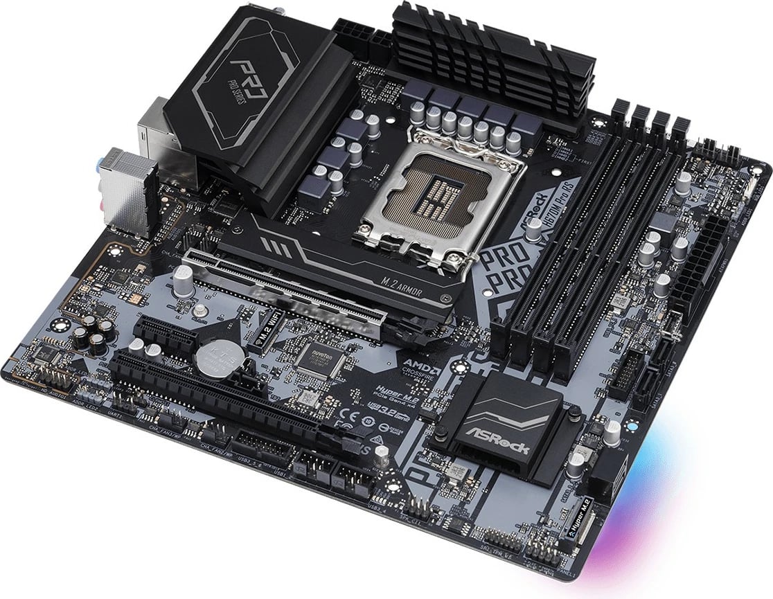 Pllakë amë ASRock H670M Pro RS, Intel, LGA 1700, DDR4-SDRAM, 128 GB