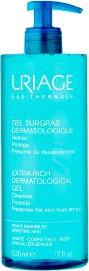 Xhel dermatologjik për fytyrë dhe trup Uriage Surgras, 500ml, unisex