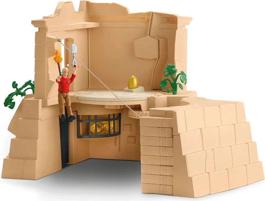 Set lodrash Schleich Dinosaur Expedition Playset, 42657, me figurë Monolofosaurus dhe tempull, për fëmijë