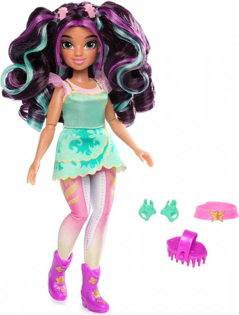Kukull Unicorn Academy Spin Master Ava 23 cm, me aksesorë, shumëngjyrëshe
