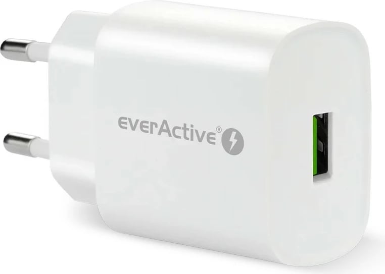 Karikues rrjeti everActive SC-250Q, 1x USB, 18W QC3.0, Bardhë
