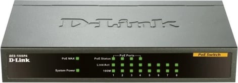 Switch D-Link DES-1008PA, Fast Ethernet, 8 porte, PoE