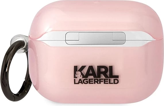 Mbështjellës Karl Lagerfeld KLAPHNCHTCP për AirPods Pro, Choupette, Rozë me unazë