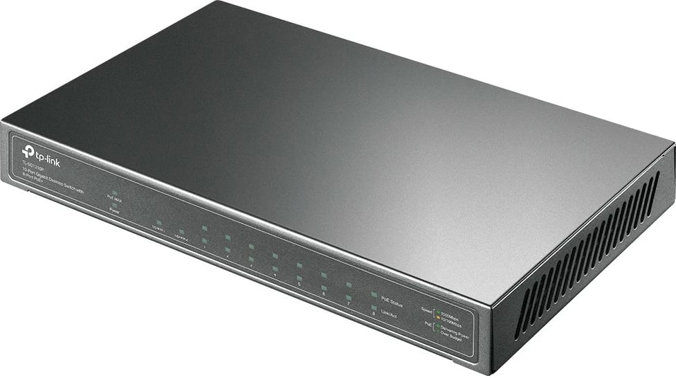 Switch TP-LINK TL-SG1210P, 9 porta gigabit (8 PoE+), 1 SFP, Desktop