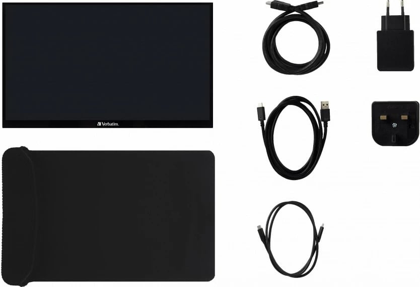 Monitor Verbatim 49592, 15.6 inch, Full HD, Touchscreen, USB-C, i zi